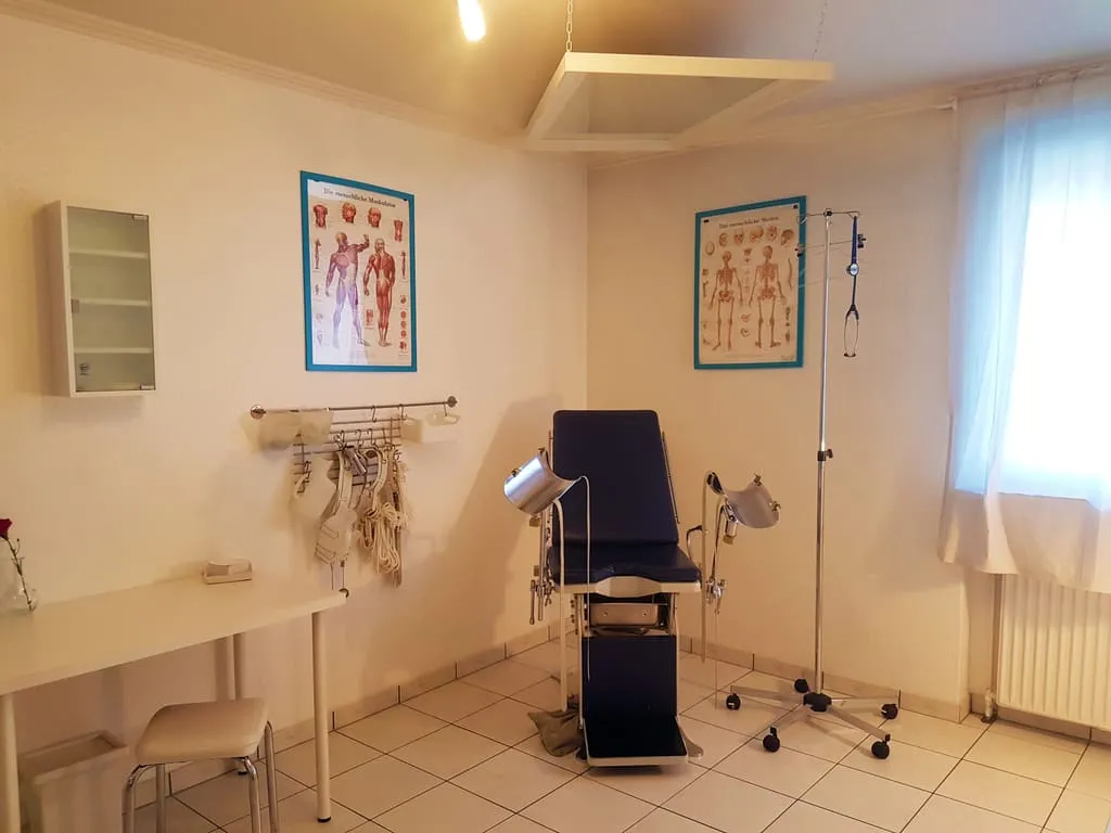 Gyn chair by the clinic window