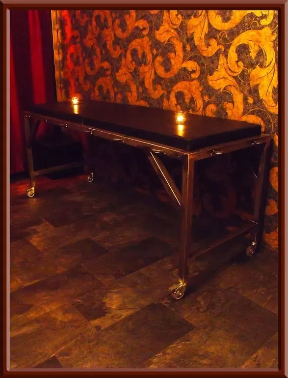 Steel bondage bench